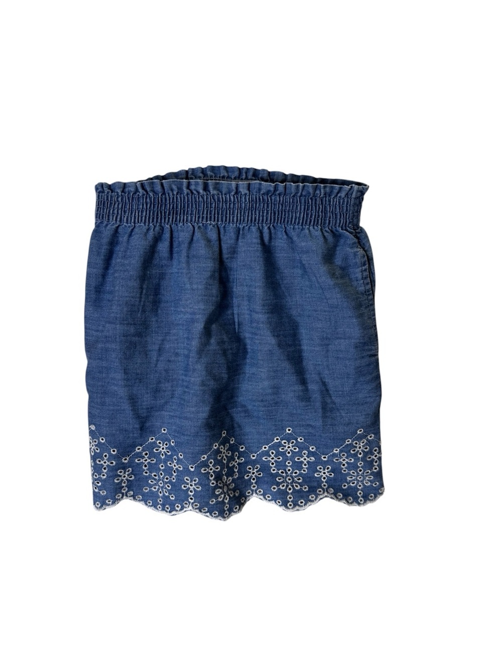 Epic Threads Blue Embroidered Eyelet Denim Skirt new xs 5-6